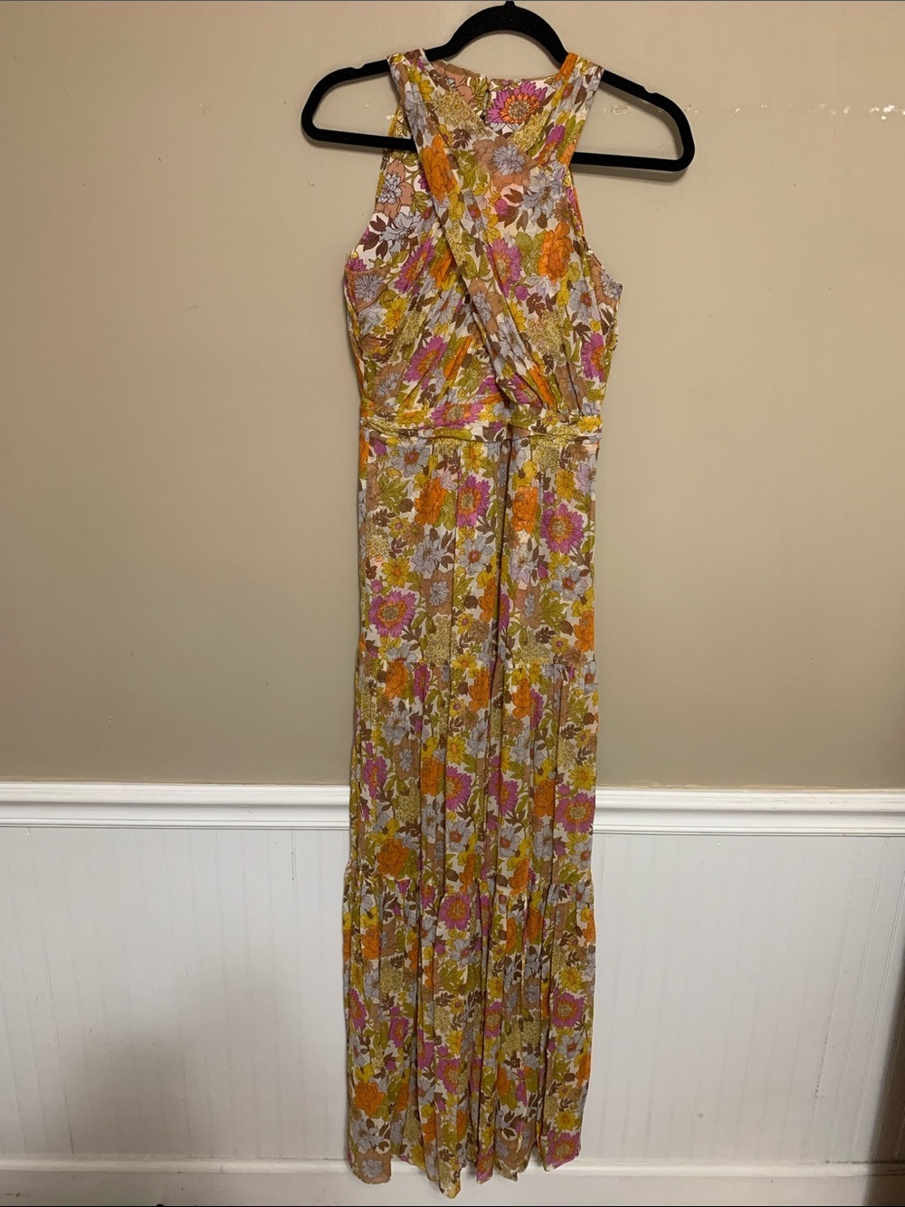 Veronica Beard Women’s Florencia SZ 2 60”Floral Silk Maxi Dress Whimsical
